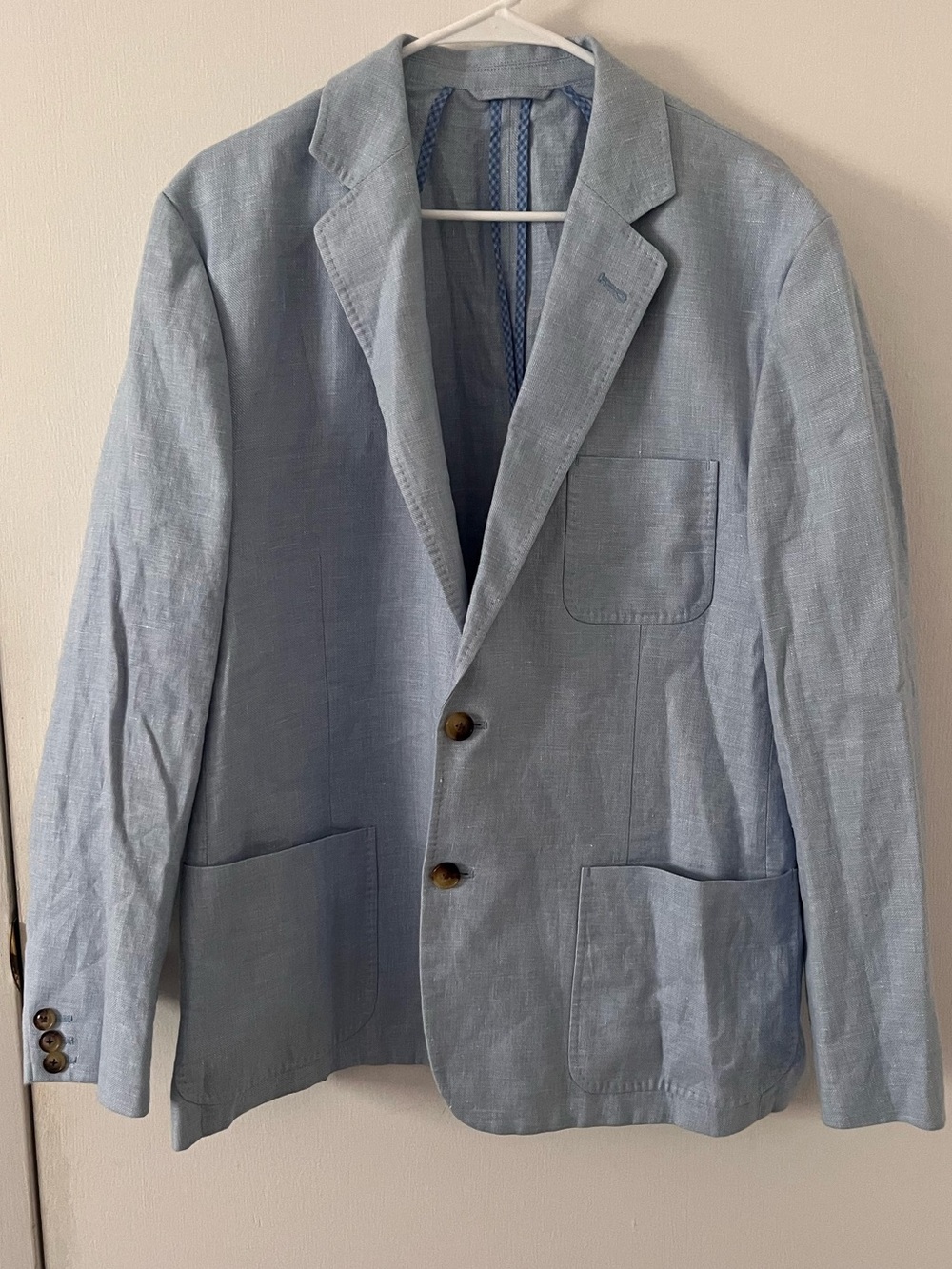 Vineyard Vines Mens Linen Cotton Unstructured Blazer Light Blue Size Large